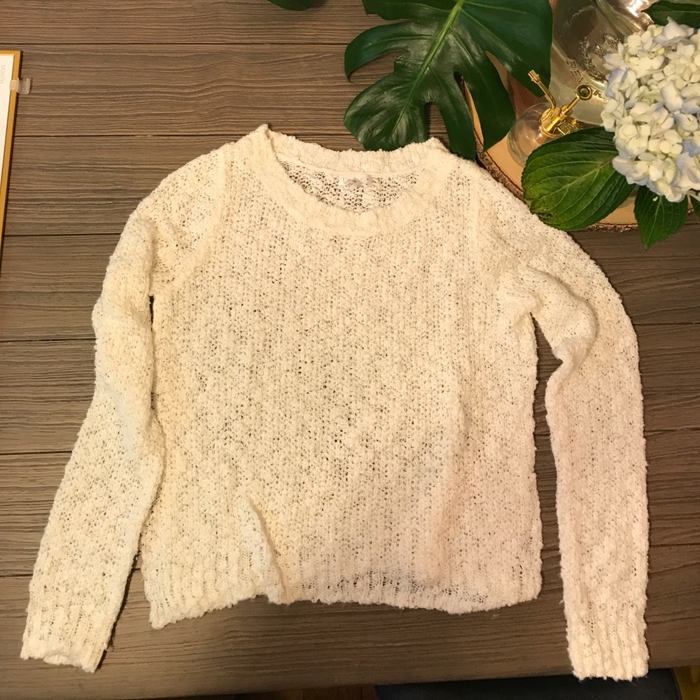 Letih Ivory Sweater with side slit