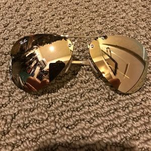 Gold reflective ray bans!!!!