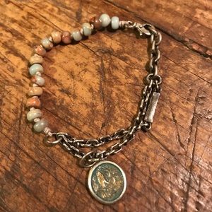 M.Cohen Tiger eye and silver bracelet.