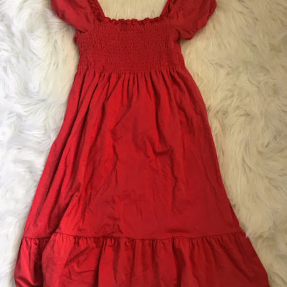 Ann Taylor Loft Red Summer Dress Small