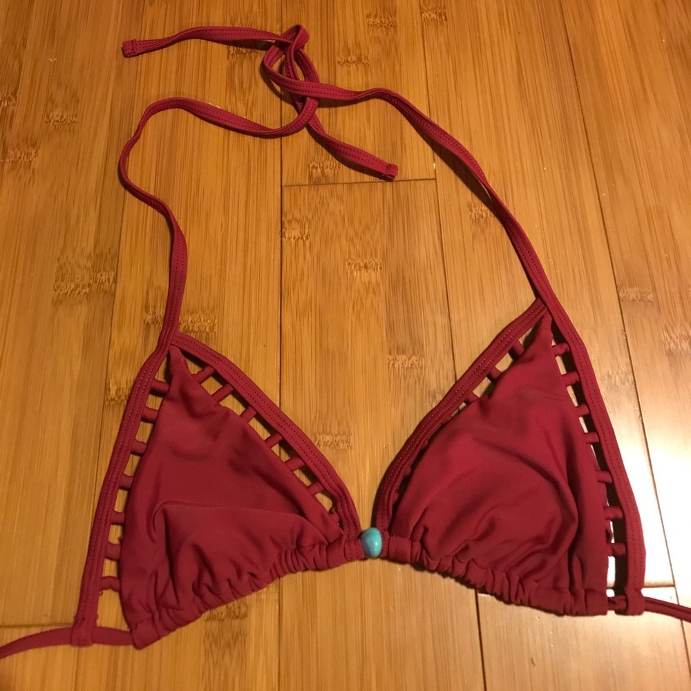 Maroon bikini top