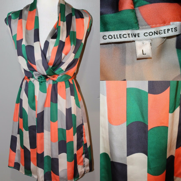 Collective Concepts Multi Color Dress Large - Picture 2 of 3