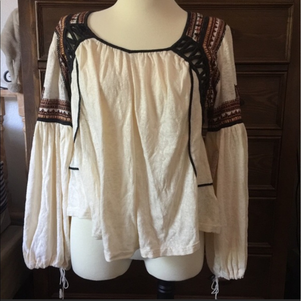 Free People Cream Comb Tunic size Medium