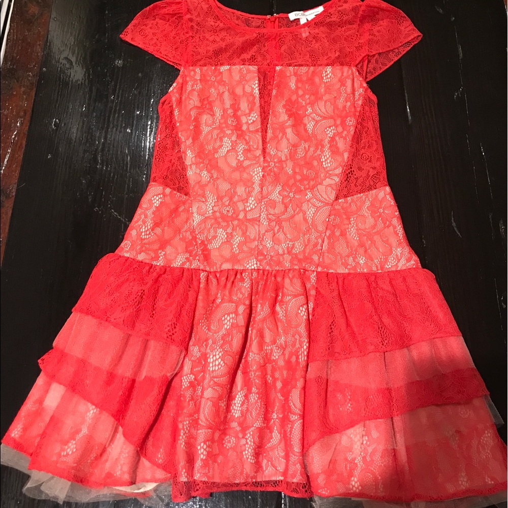 Pink 'BCBGeneration' lace mini dress
