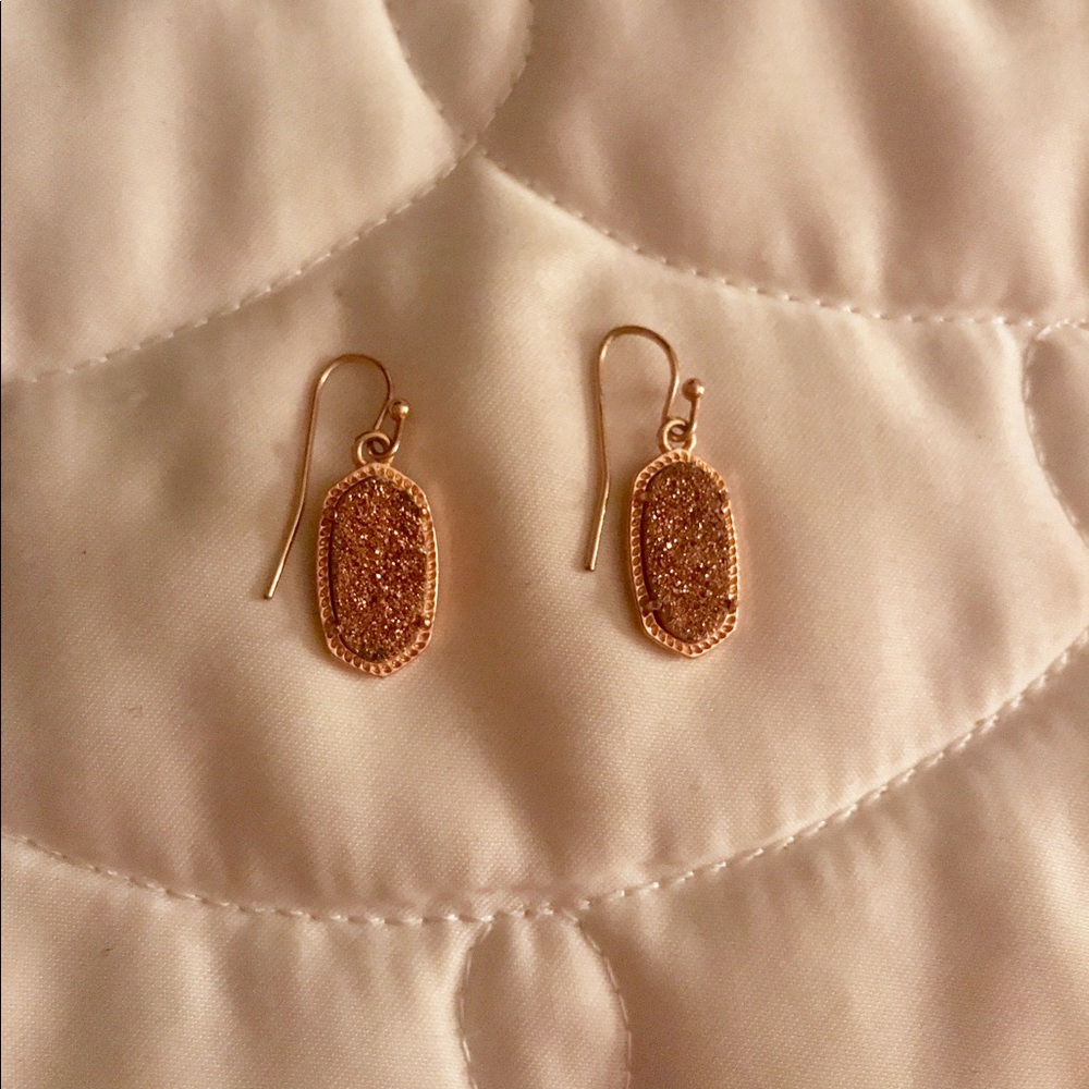 Kendra Scott Lee Earrings In Rose Gold Drusy