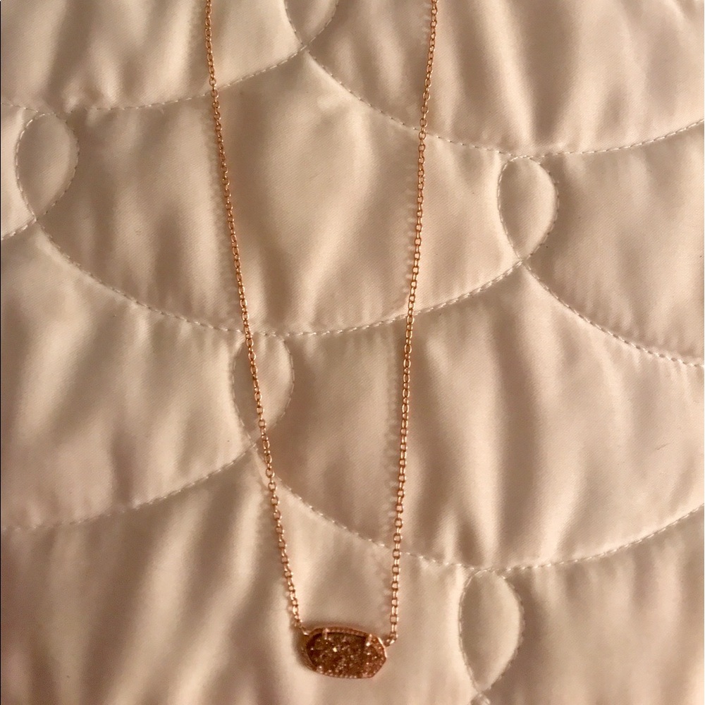 Elisa Pendant Necklace In Rose Gold Drusy
