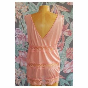 Tops - Vintage Peach Lace Lingerie Camisole Tank Tops - Vintage Peach Lace Lingerie Camisole Tank
