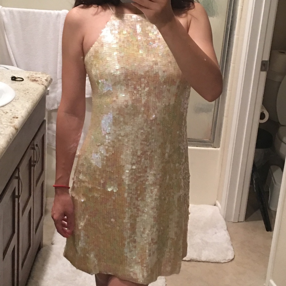New bling bling white dress party