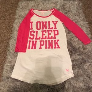💕PINK long sleeve night time shirt SIZE SMALL