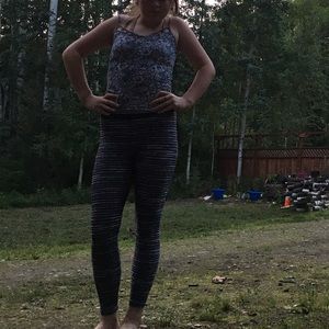 Cute black and white spandex leggings