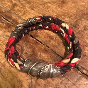 M.Cohen vintage silk and silver feather bracelet