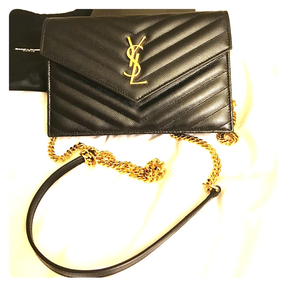 Saint Laurent Monogram Chain Wallet