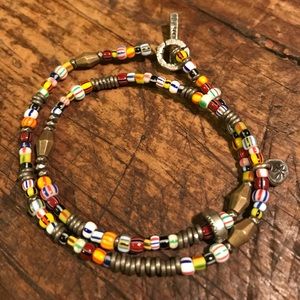 M.Cohen rare African Glass double wrap bracelet