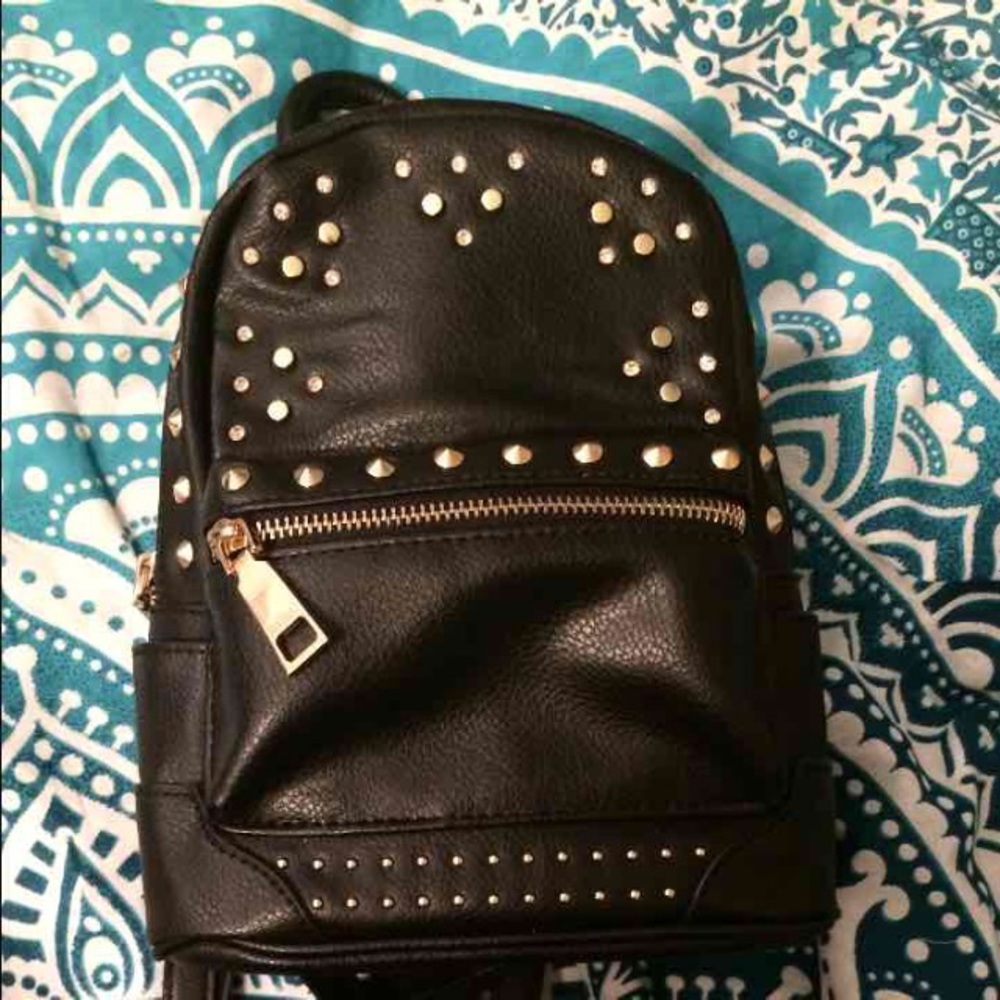 Gold Studded Bebe Mini Backpack