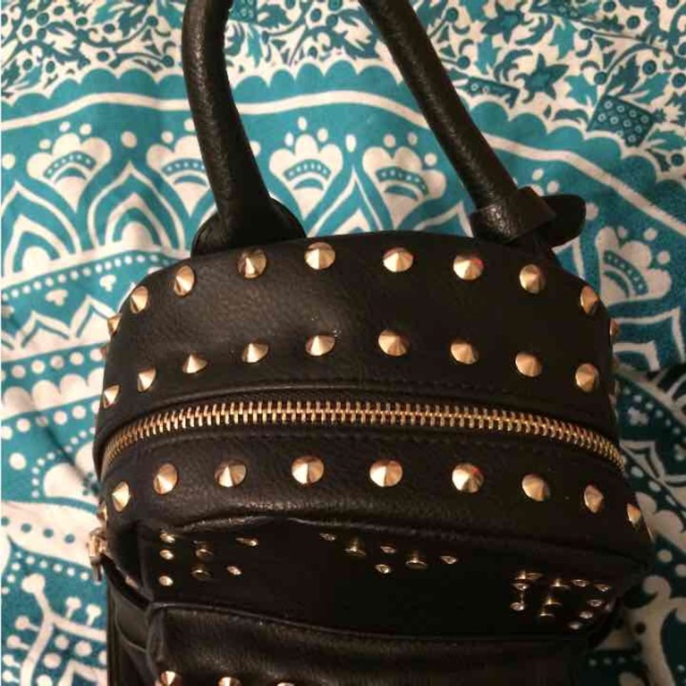 Gold Studded Bebe Mini Backpack - Picture 3 of 4