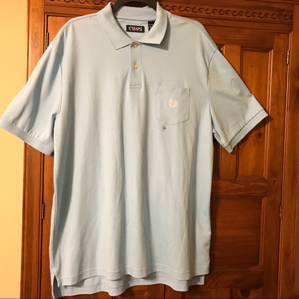Chaps 2 Button Polo Shirt XL Sutton Blue