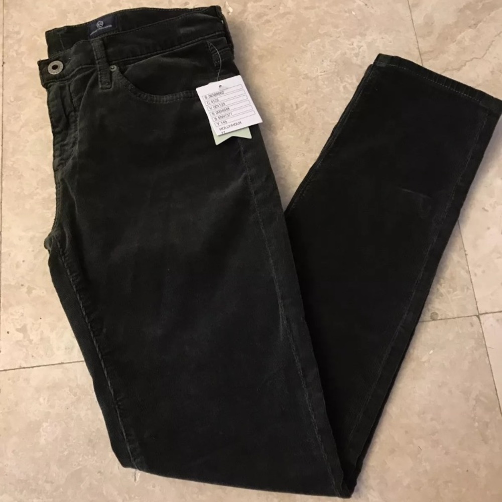 Anthropologie AG Jeans Stevie Ankle Corduroy Green