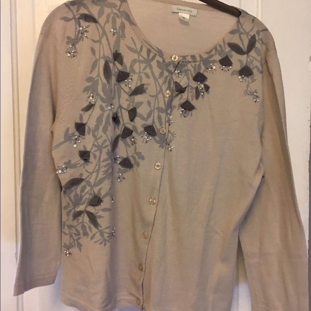 Garnet Hill cardigan with beading