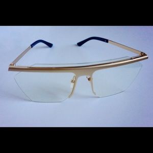 Gold rim clear glasses