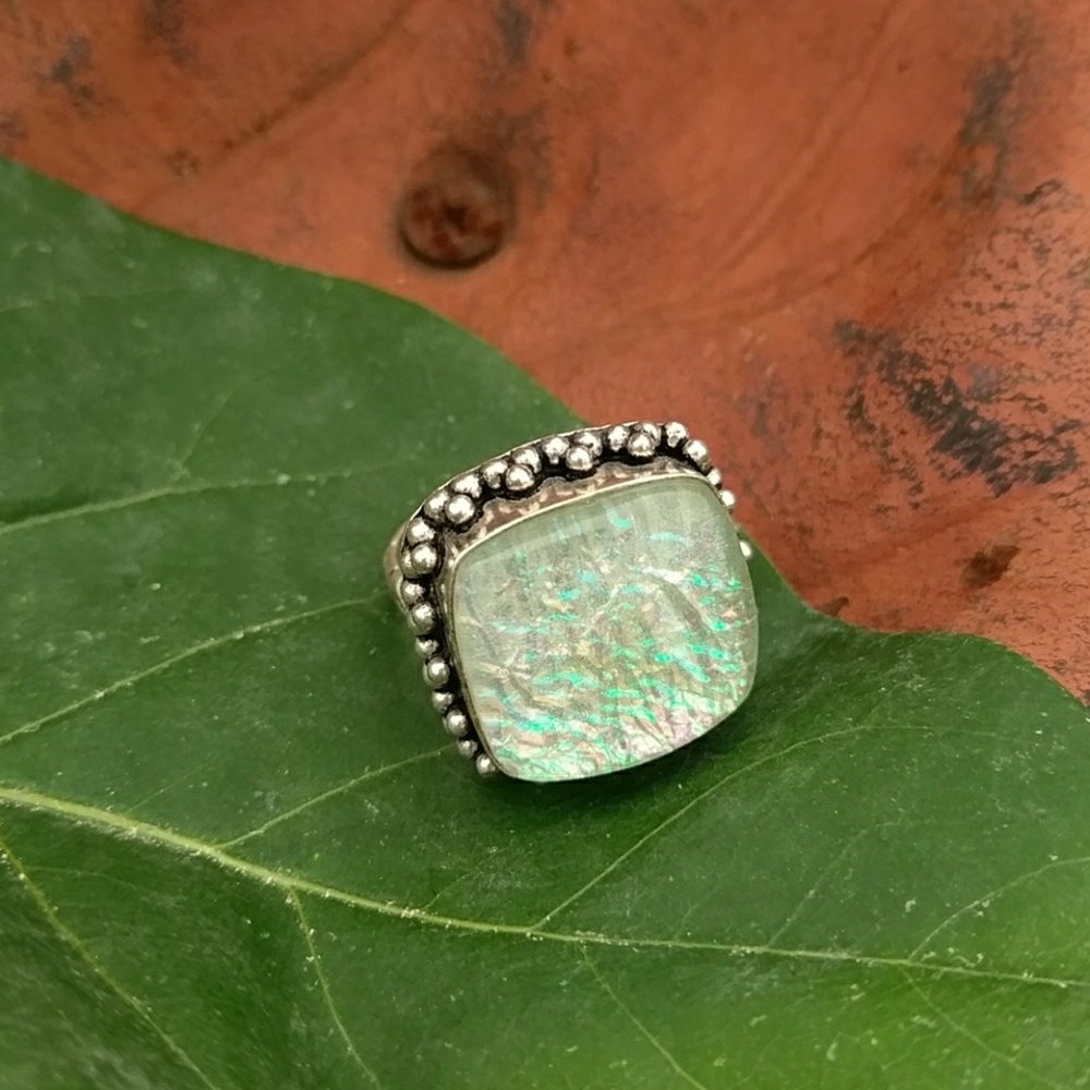 Fire opal ring set in sterling, gorgeous!