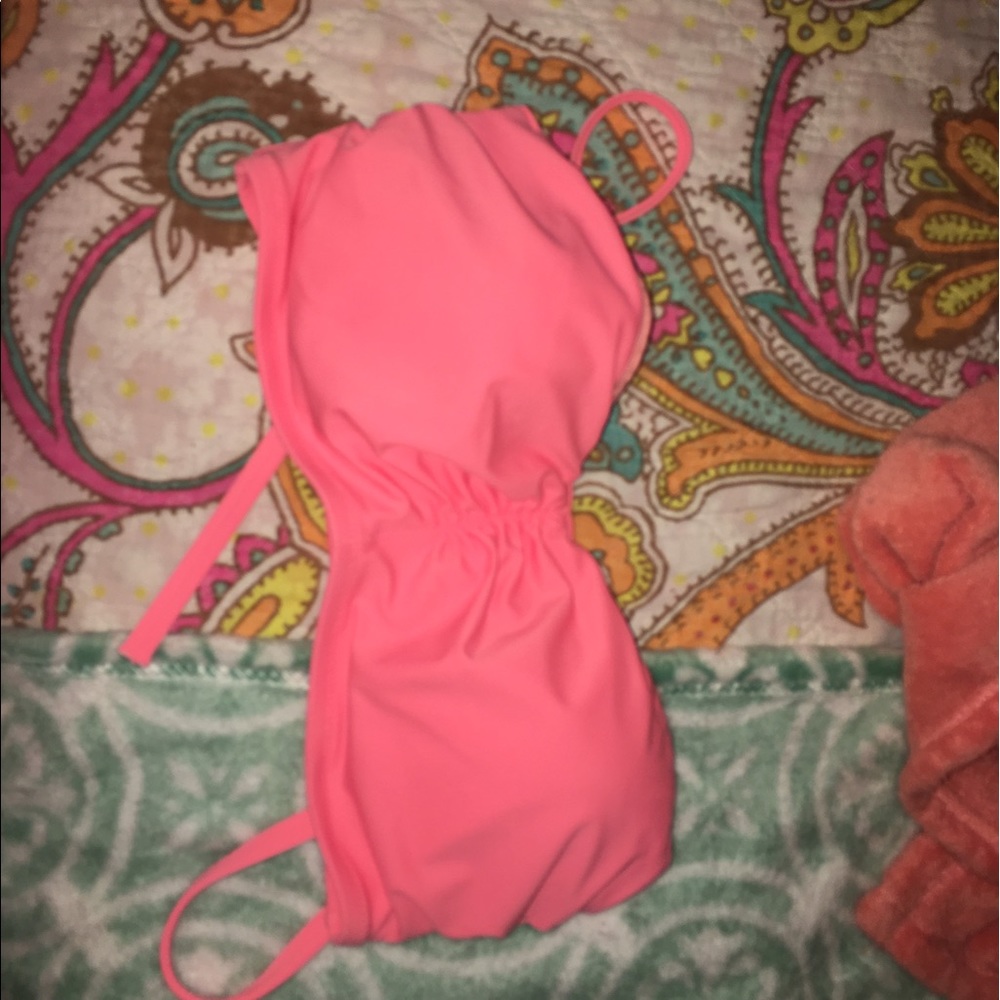 Coral halter/strapless swim top