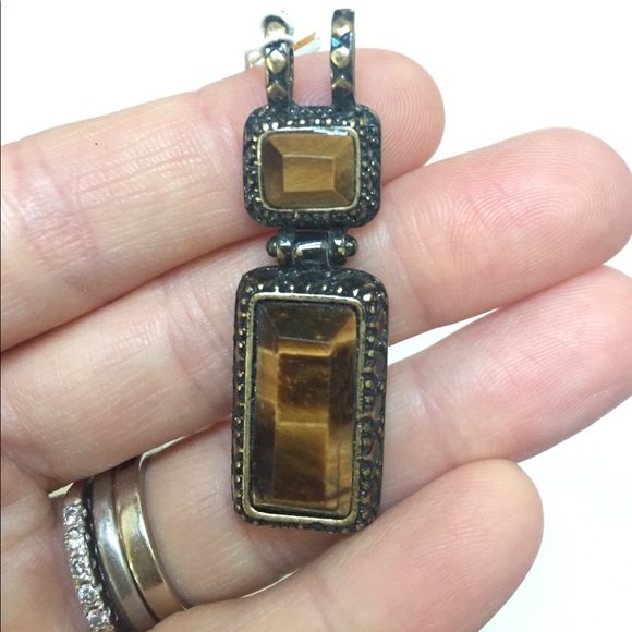 🌟2for$20🌟Lia Sophia Natural Tigers Eye Pendent - Picture 3 of 4