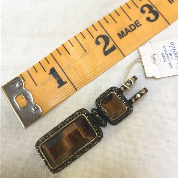 🌟2for$20🌟Lia Sophia Natural Tigers Eye Pendent - Picture 4 of 4