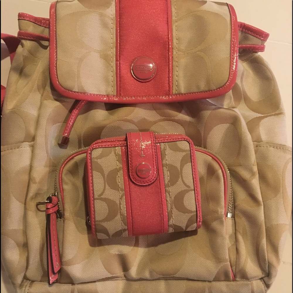 Coach backpack and wallet