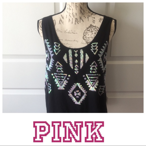 PINK Victoria's Secret Tank Top Black Medium - Picture 1 of 8