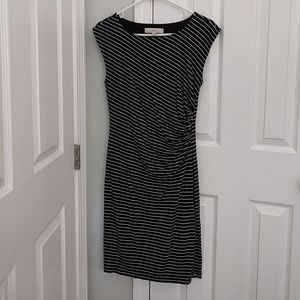 Loft striped rouched sheath dress