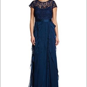 Adrianna Papell Lace And Chiffon Flutter Gown