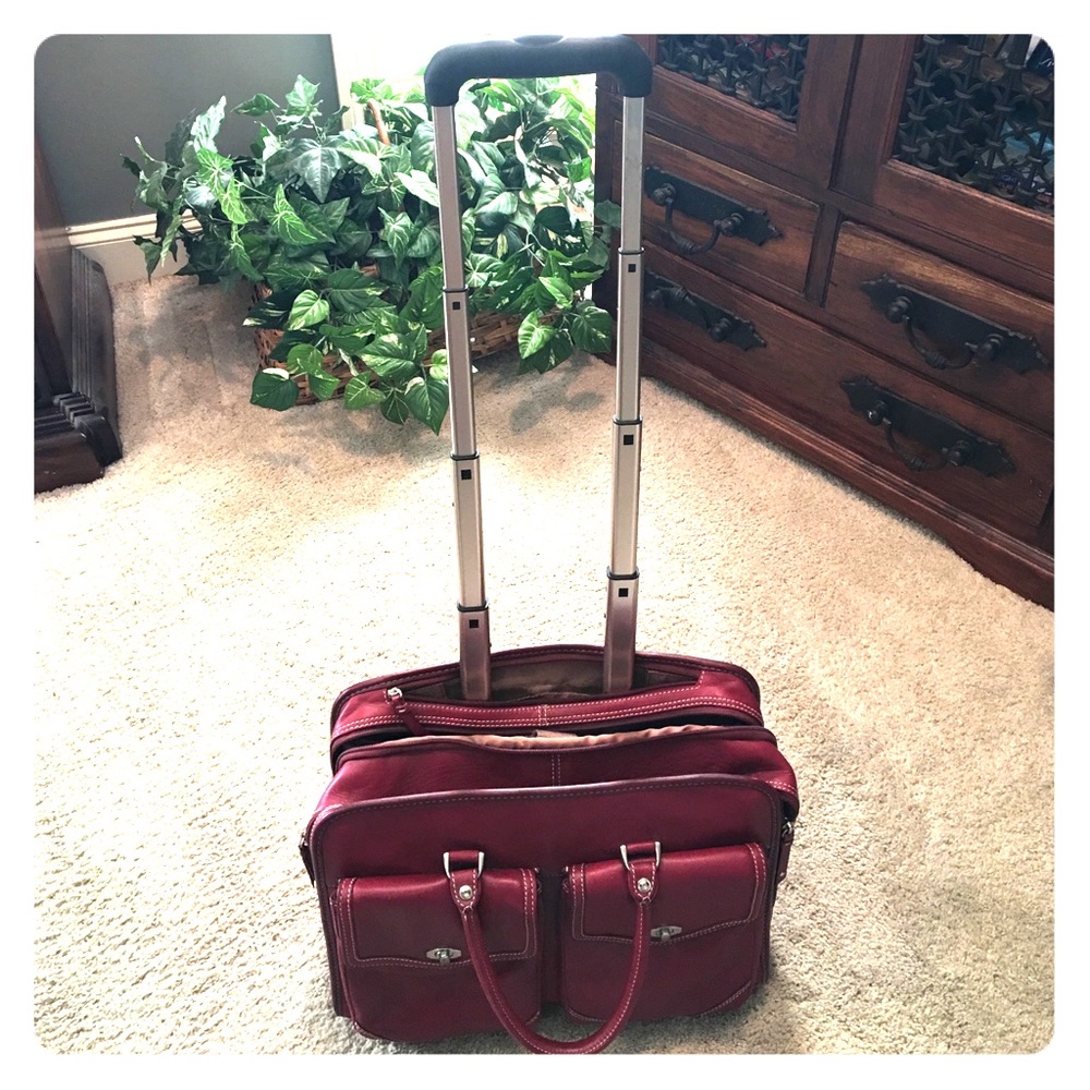 Red leather Franklin Covey briefcase.