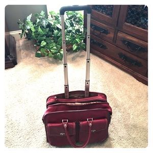 Red leather Franklin Covey briefcase.