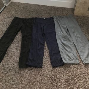 Three pairs of linen pants