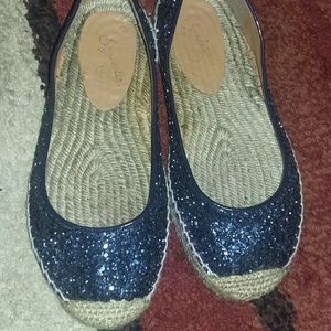 Seychelles Blue Glitter Espadrilles
