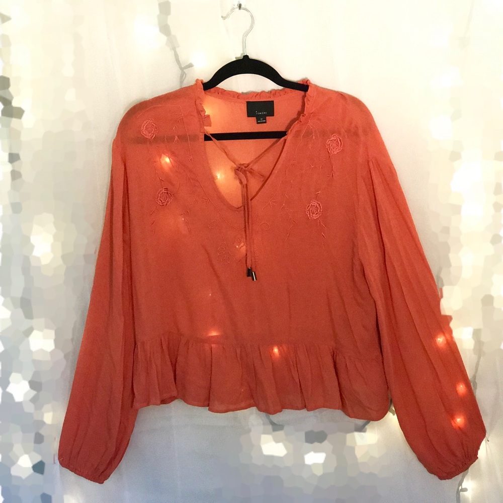 Burnt Orange Peasant Top