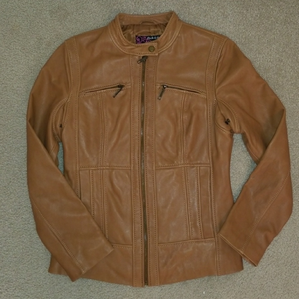 Light brown faux leather jacket size S