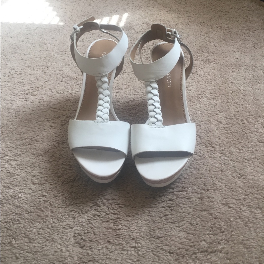 White Franco Sarto Wedges