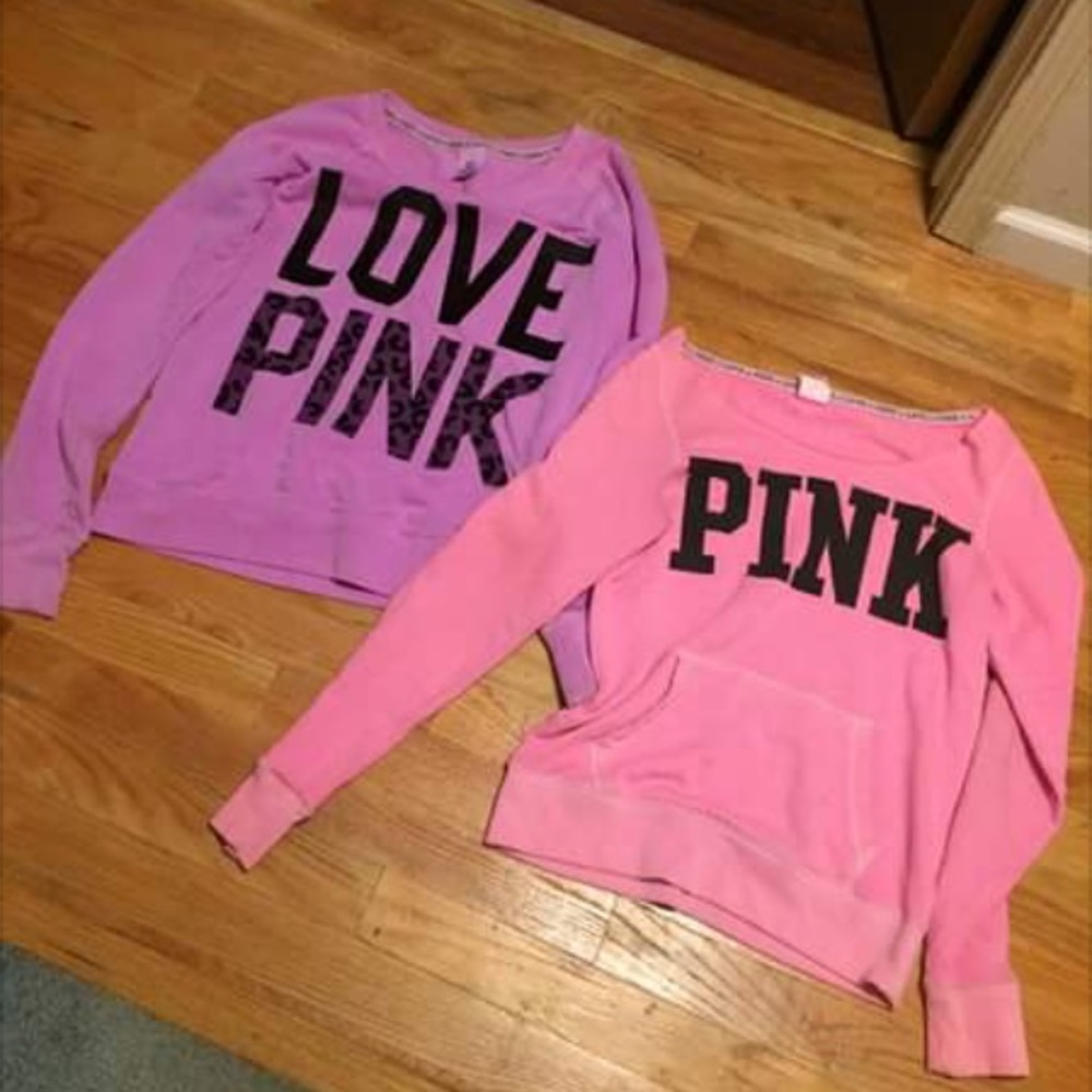 Bundle of vs pink crew necks