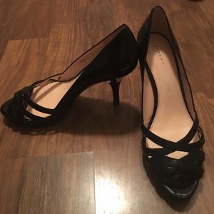 Audrey Brooke black patent leather heels