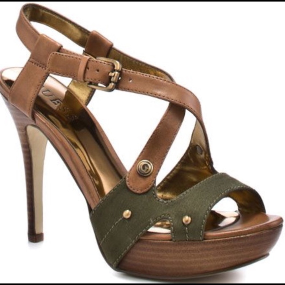 Guess Belloma Cognac Leather Platforms