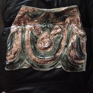 Sequin and beaded statement skirt