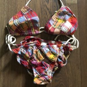 Jcrew plaid bikini top and bottom