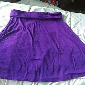 Purple Jersey-knit fold over skirt