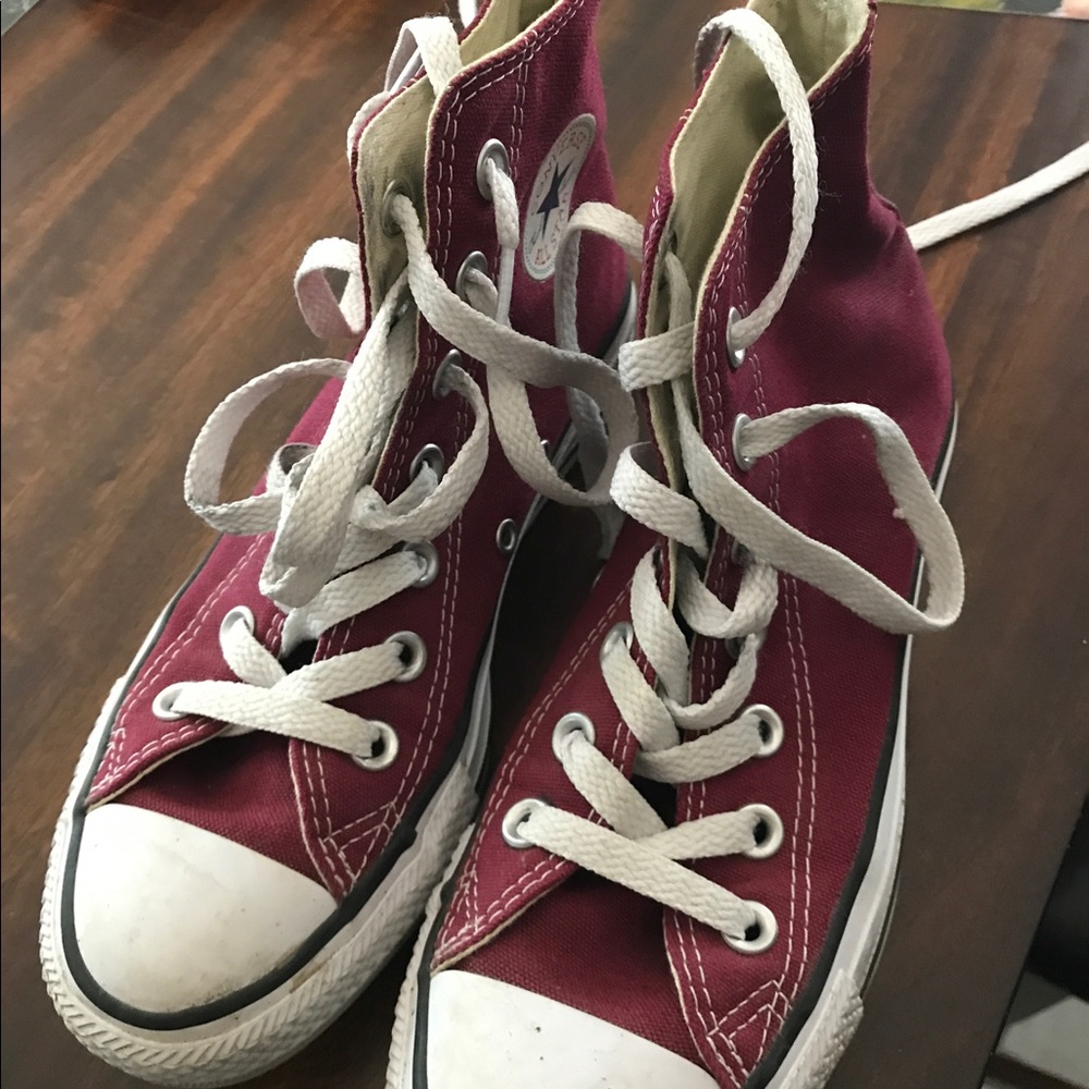 Maroon High Top Converse