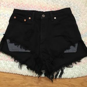 Levi Strauss Black Denim Cut-off shorts