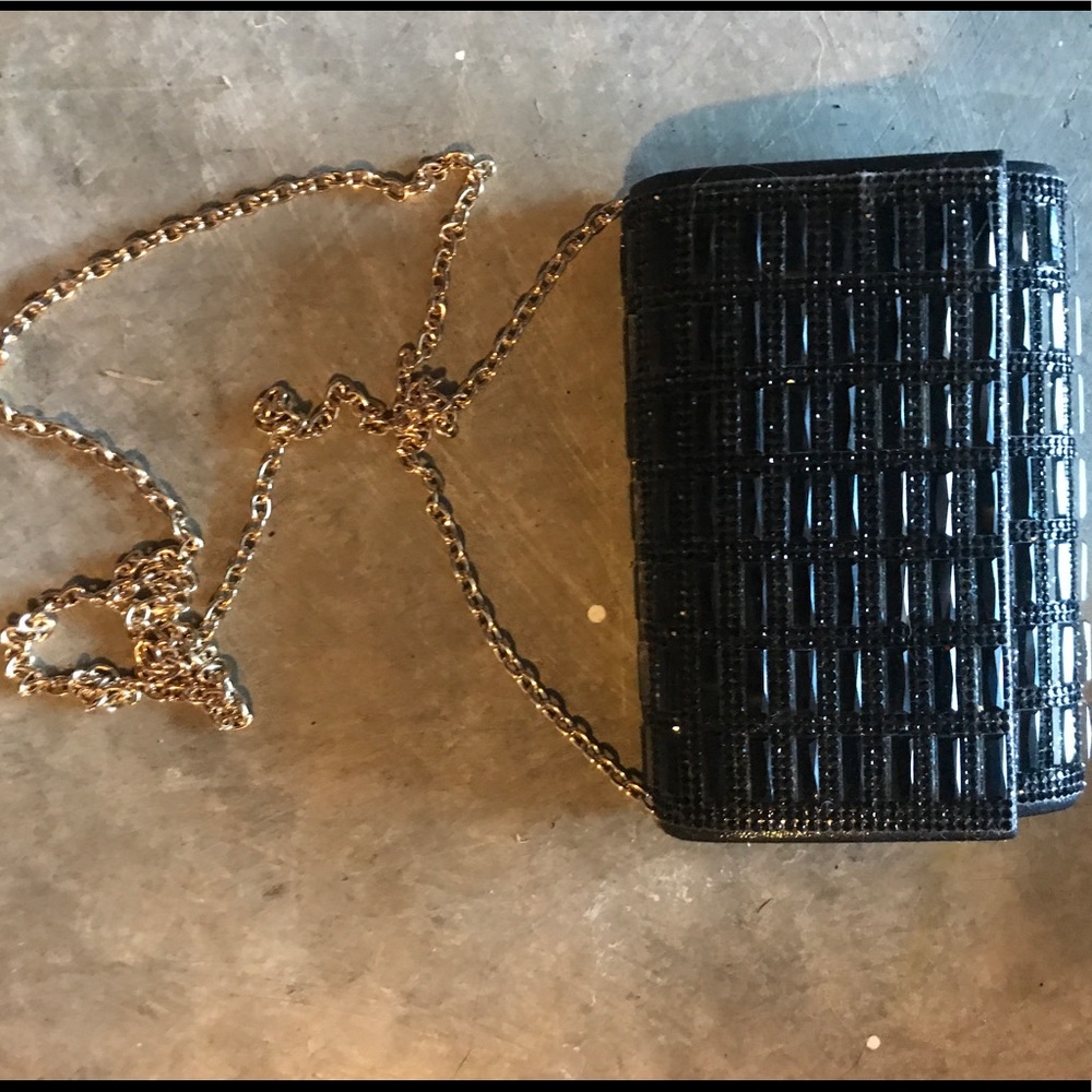 Fold out Wristlet with long gold chain