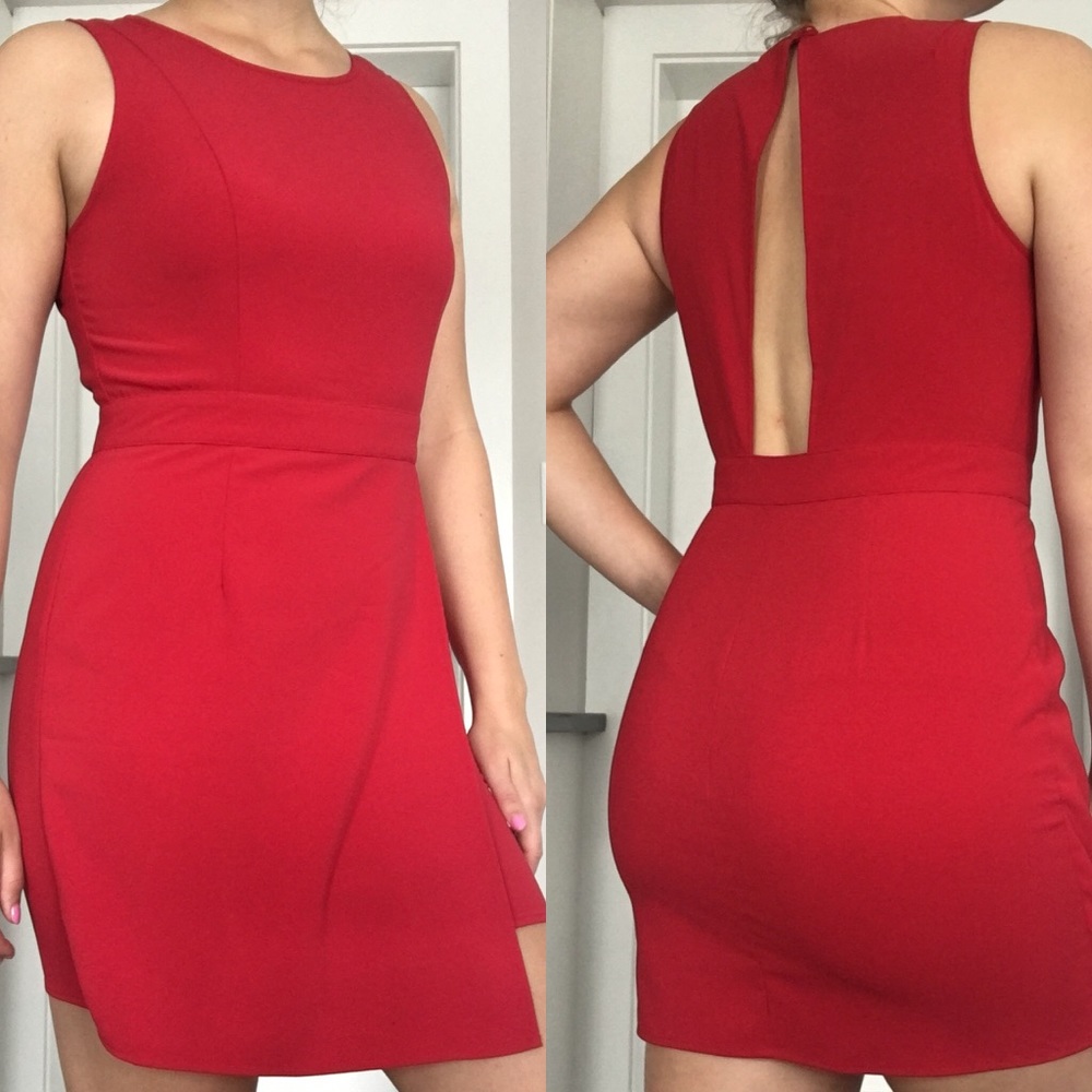 Red Open Back Dress