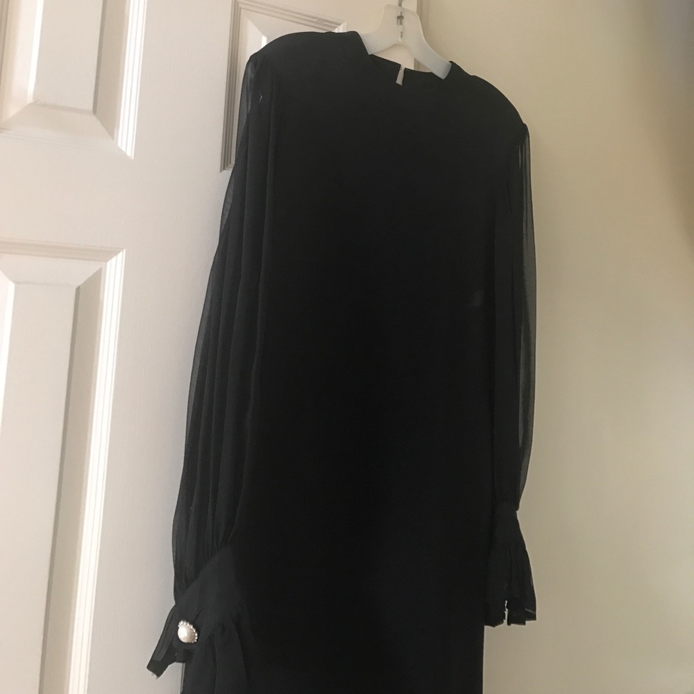 Anne Klein Dress Chiffon black Sz 6 very dressy.