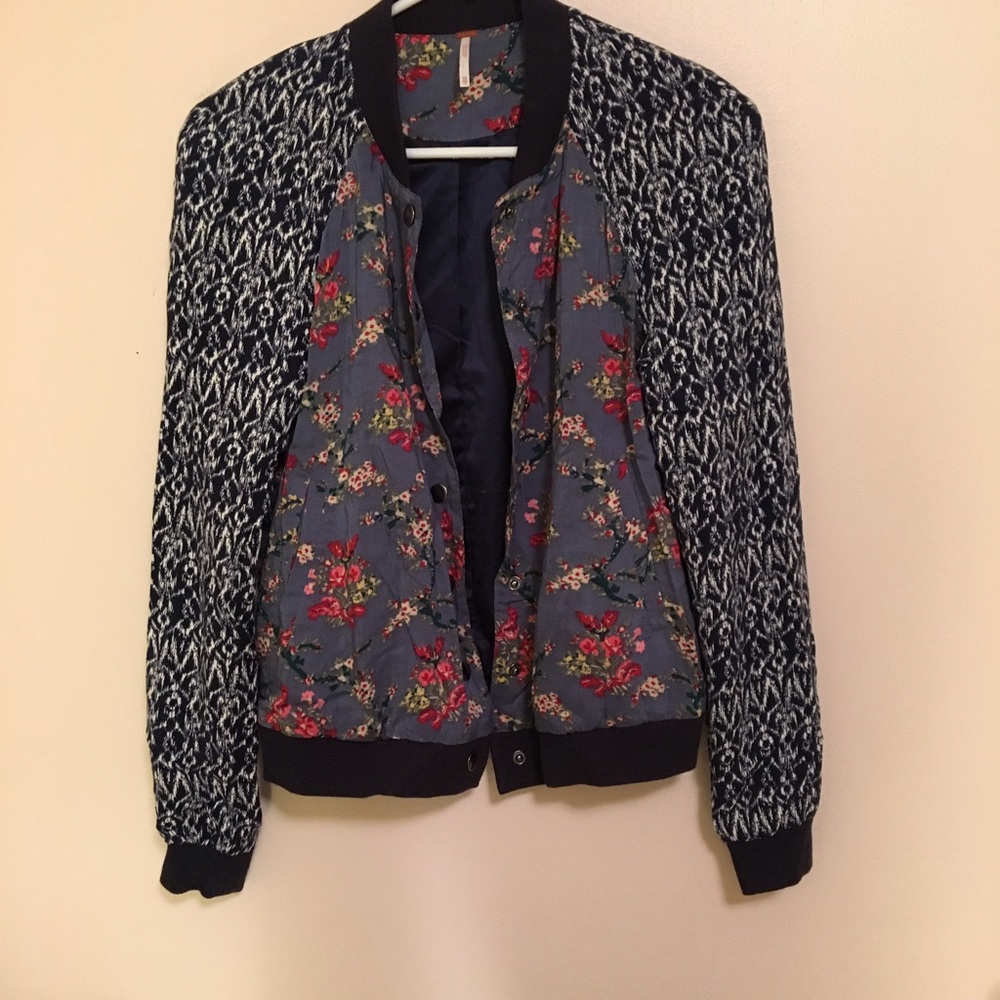 Free People Floral Bomber